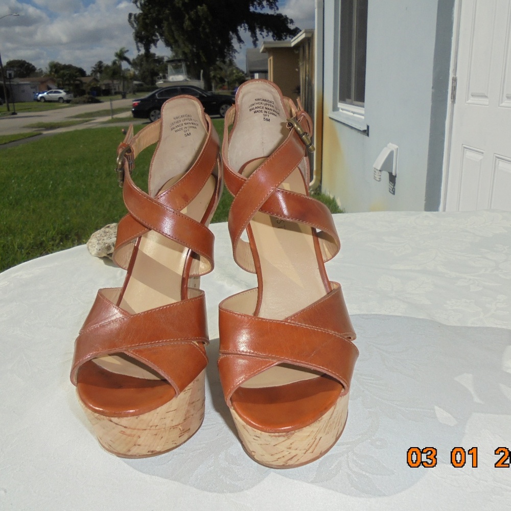 Nine West leather wedge shoes
